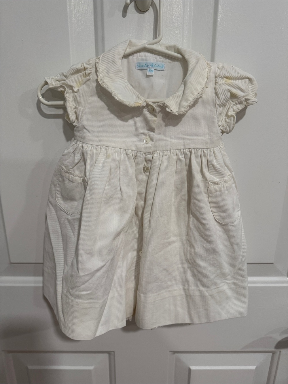 Marie Chantal Cream Corduroy Dress